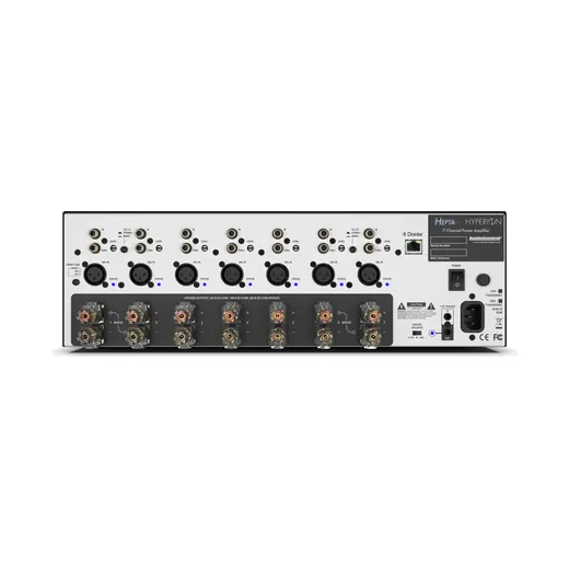 AudioControl Hyperion Hepta – Rückseite mit den Signal- und Lautsprecheranschlüssen