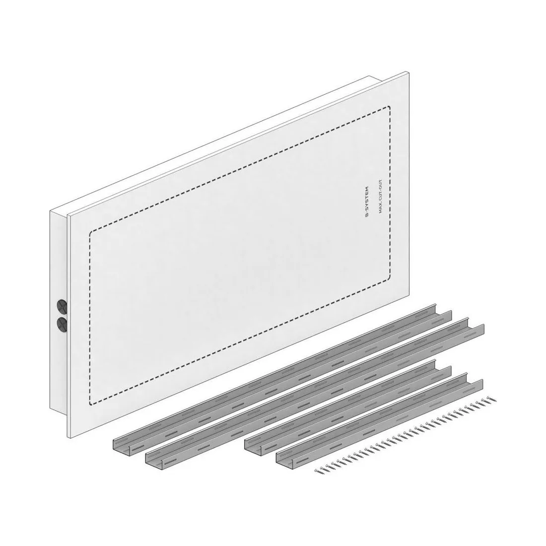 B-System Dryboxx Wall Retrofit – flaches Rückvolumen in die fertige Wand einsetzen