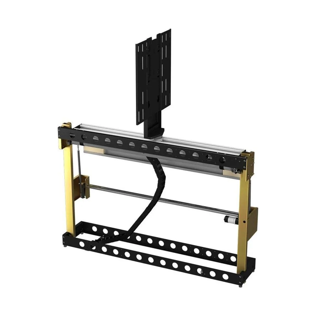 Future Automation PLS – motorisierter Display-Lift mit 180°-Drehgelenk und Drop-and-Roll-Deckel
