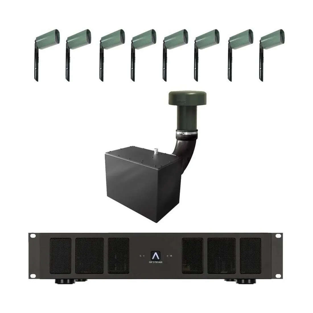 James Loudspeaker AT42-System ST10/AMP8.1 – 4-Zoll-Satelliten, 10-Zoll-Erdsubwoofer und einzoniger Verstärker